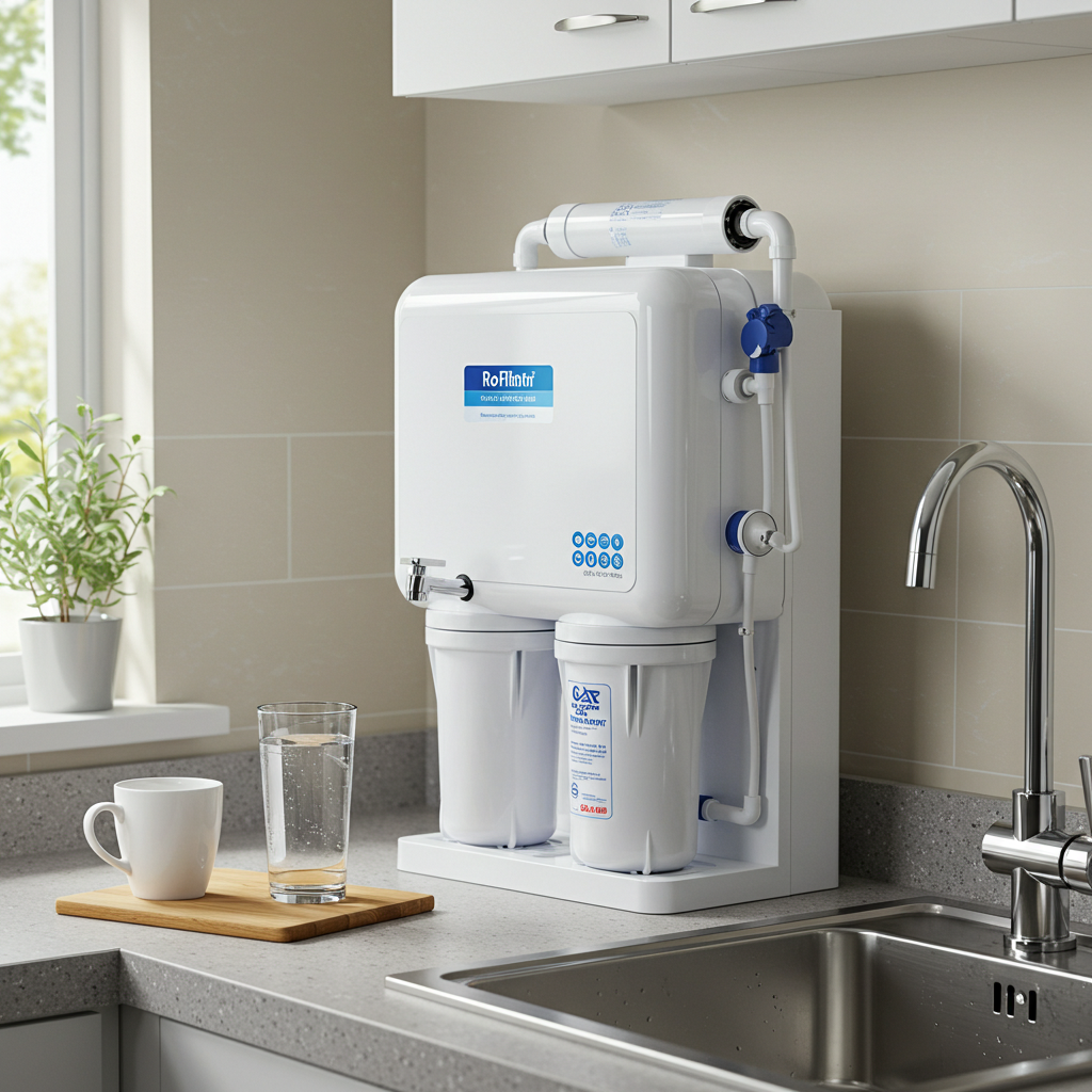 RO water filter installed in a modern kitchen, ensuring clean and purified drinking water